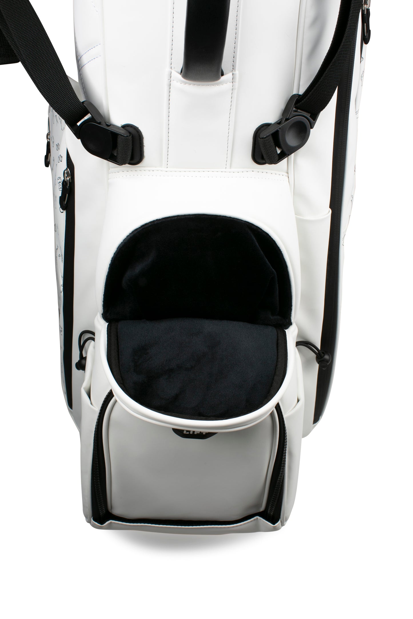 Carry Golfbag Tour inspired White - Black Drink - Green Strip