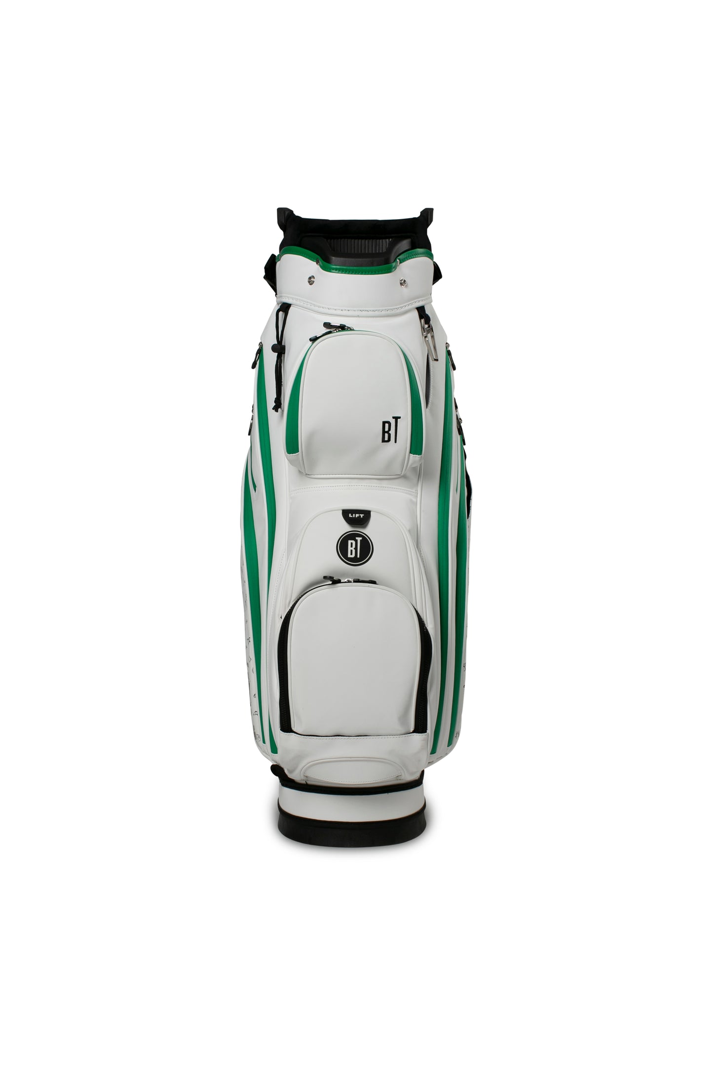 Cart Golfbag Tour inspiered White - Black Drink - Green Strip