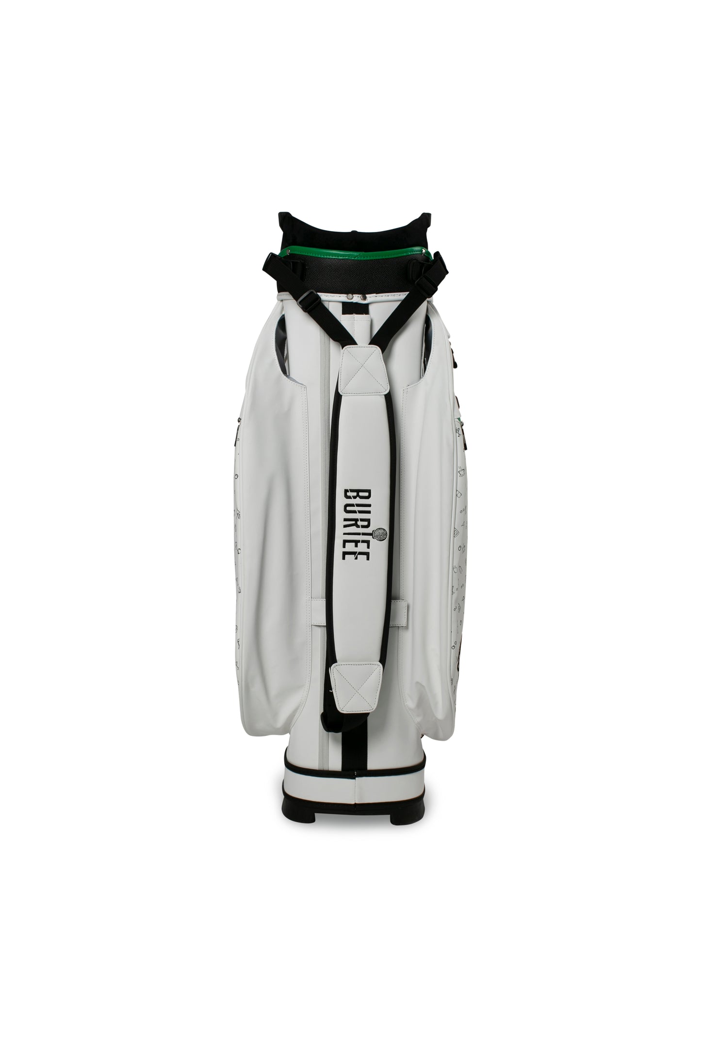 Cart Golfbag Tour inspiered White - Black Drink - Green Strip