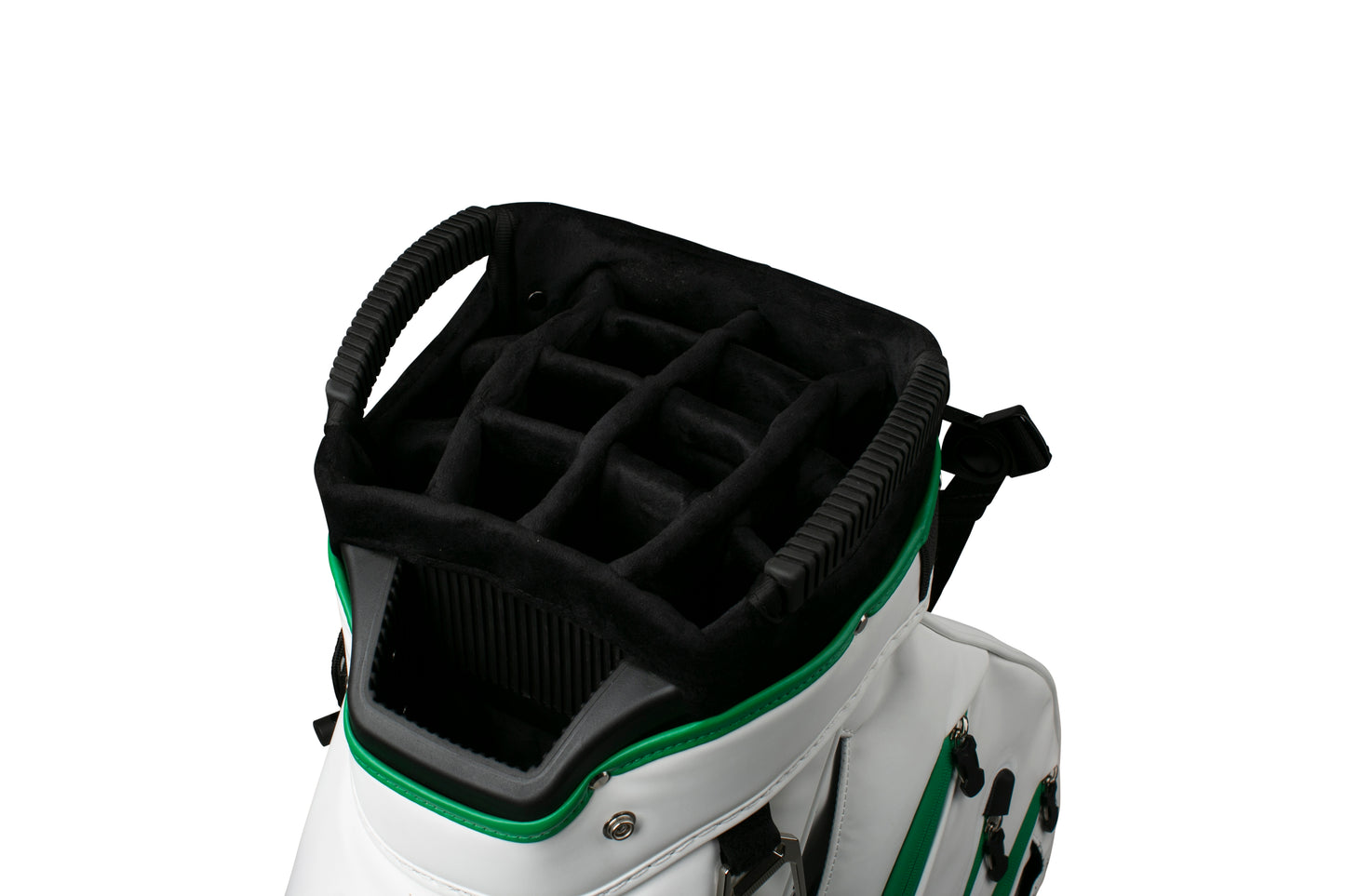 Cart Golfbag Tour inspiered White - Black Drink - Green Strip
