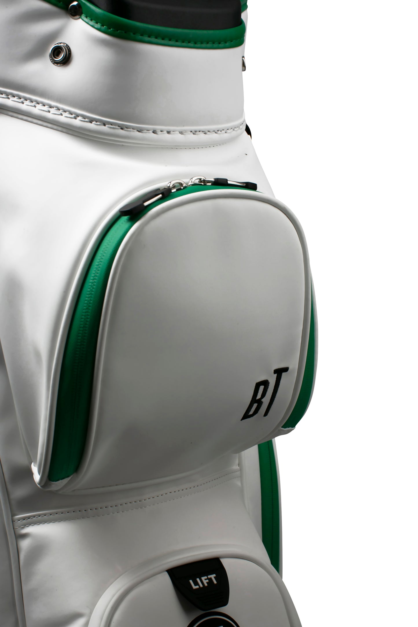 Cart Golfbag Tour inspiered White - Black Drink - Green Strip