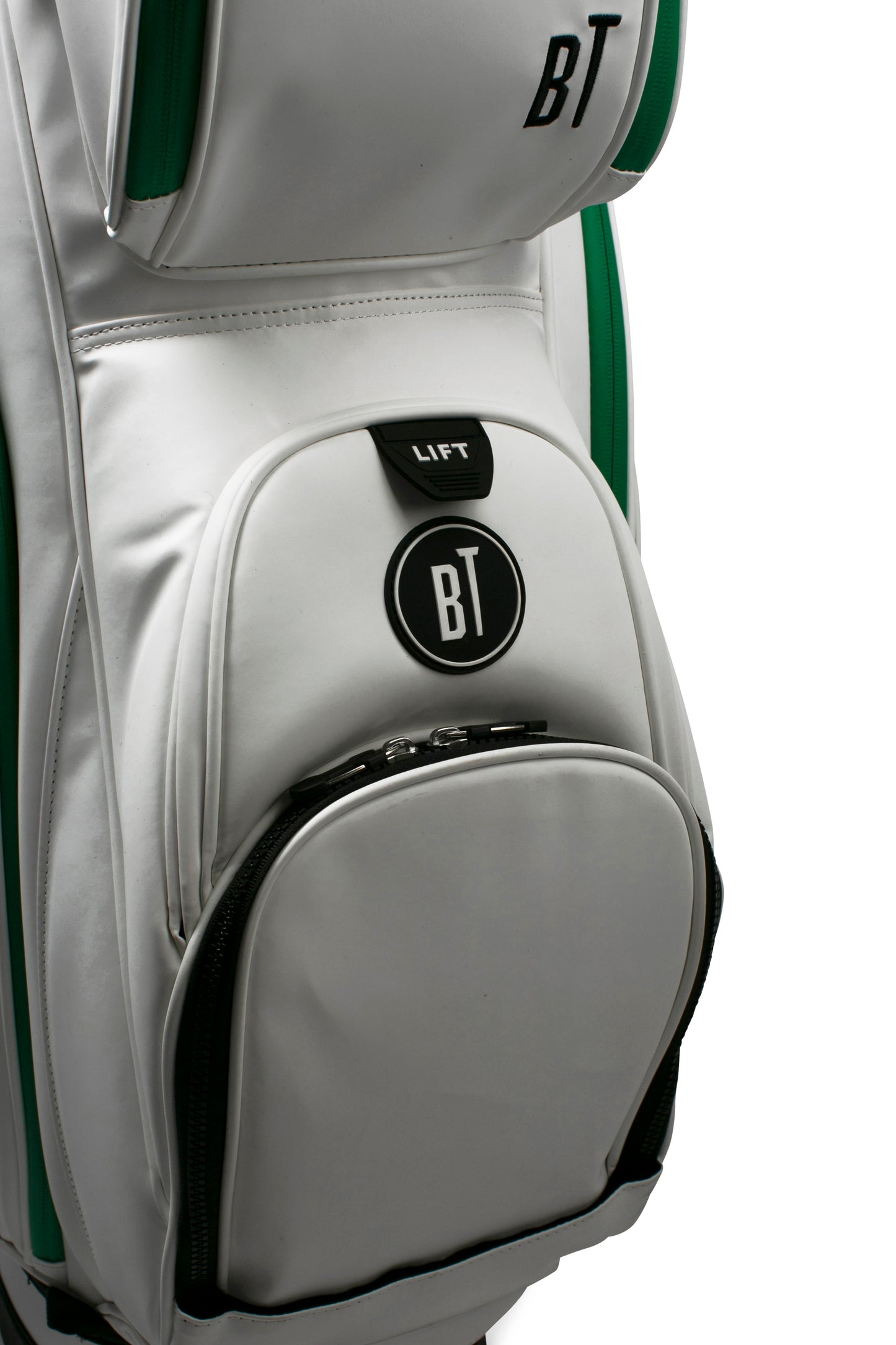 Cart Golfbag Tour inspiered White - Black Drink - Green Strip