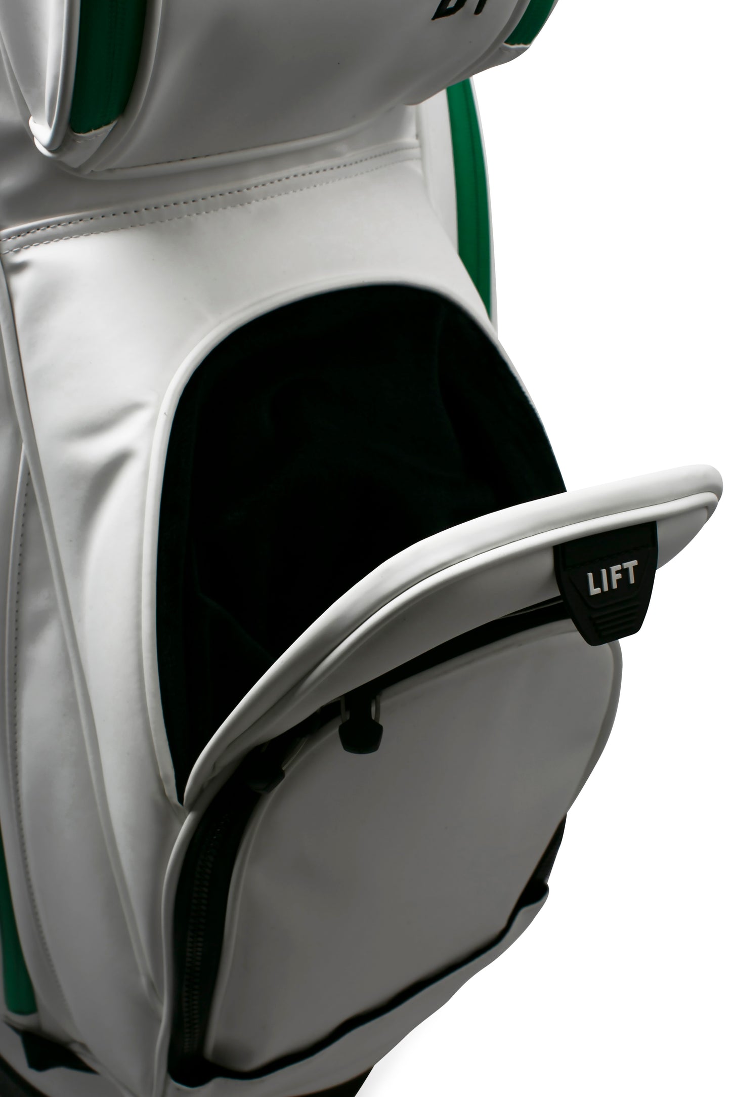 Cart Golfbag Tour inspiered White - Black Drink - Green Strip