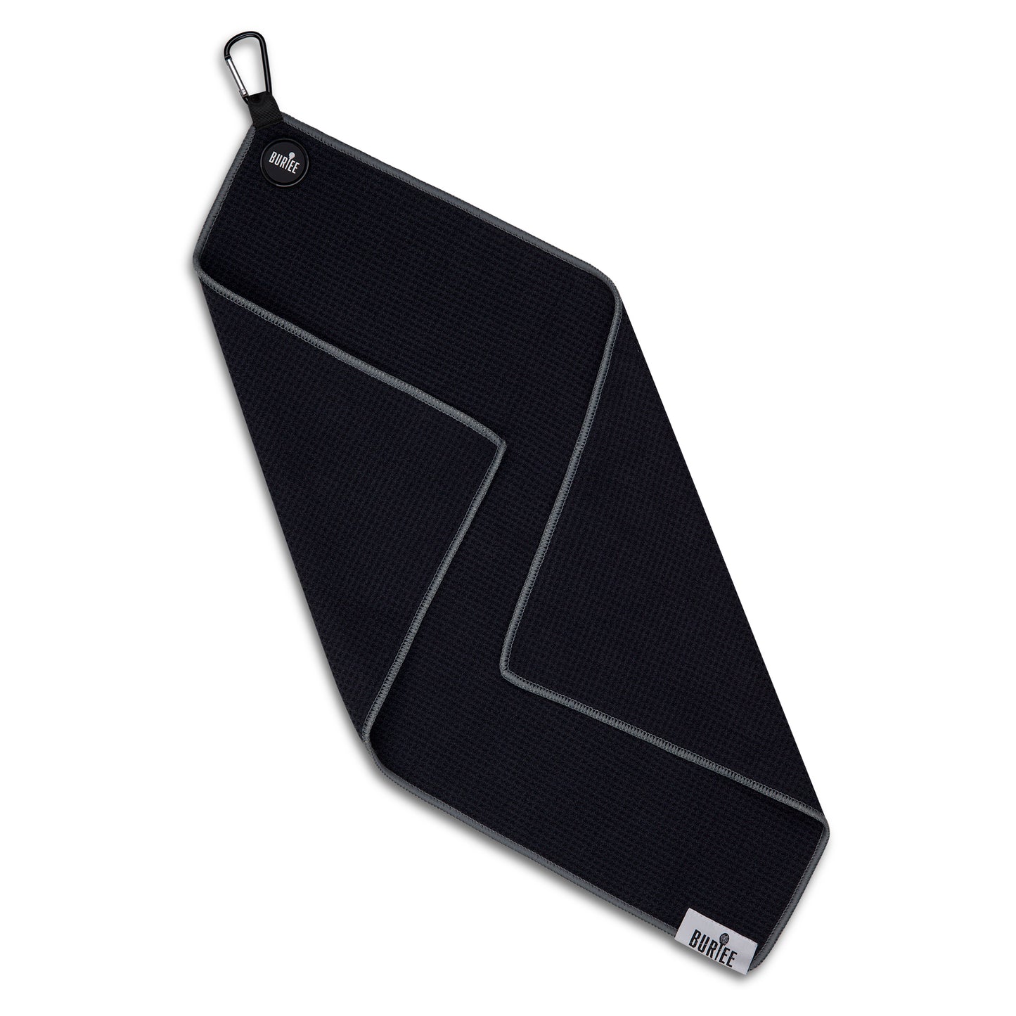 Golfhandtuch mit Magnet und Karabiner Schwarz