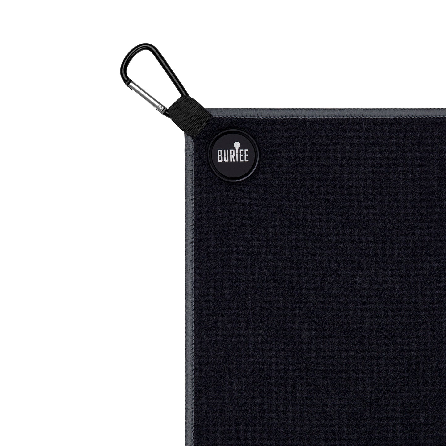 Golfhandtuch mit Magnet und Karabiner Schwarz