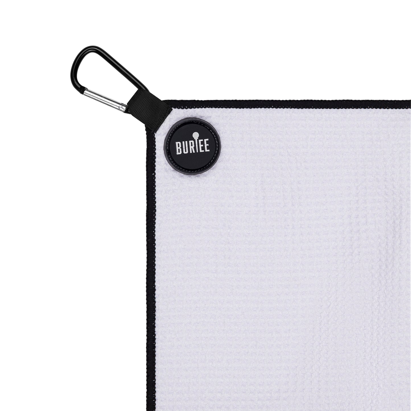 Golfhandtuch mit Magnet und Karabiner Weiß