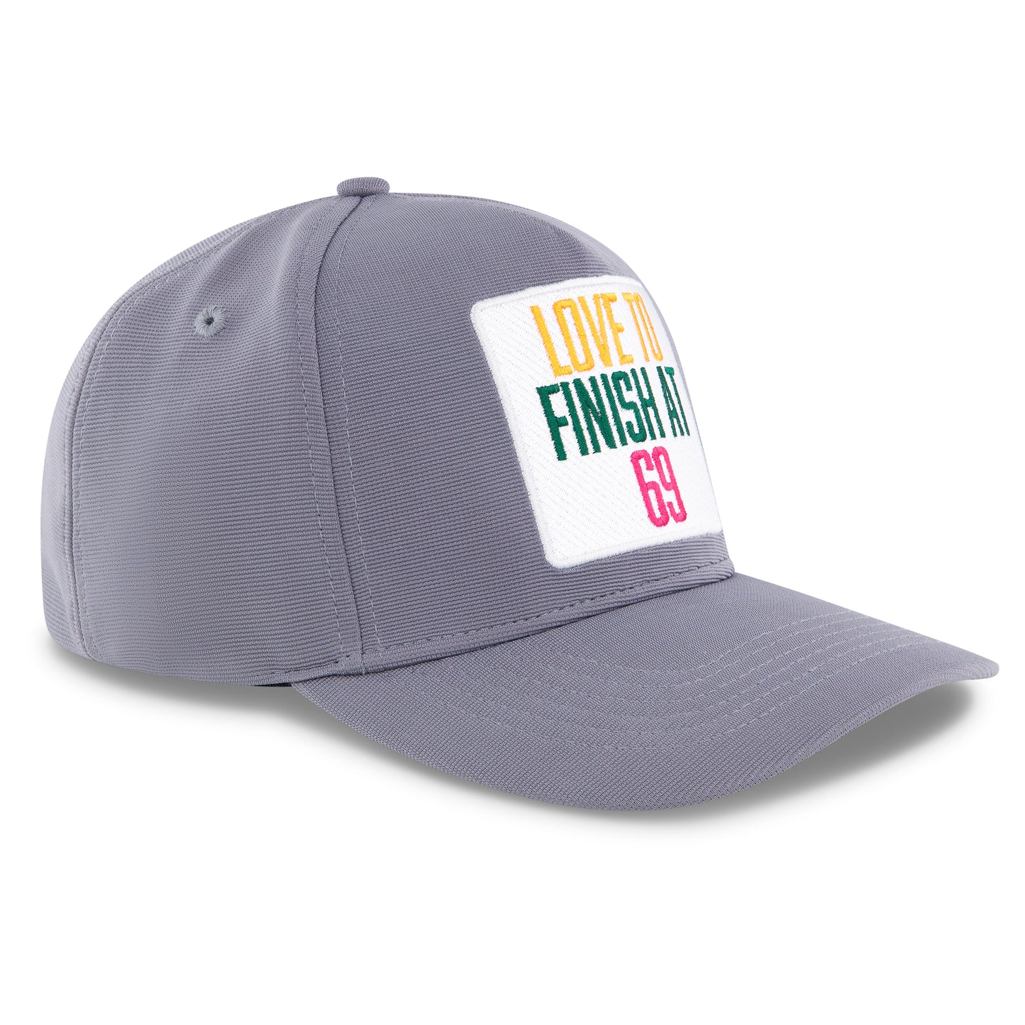 Flex Cap "LOVE TO FINISH AT 69" grau