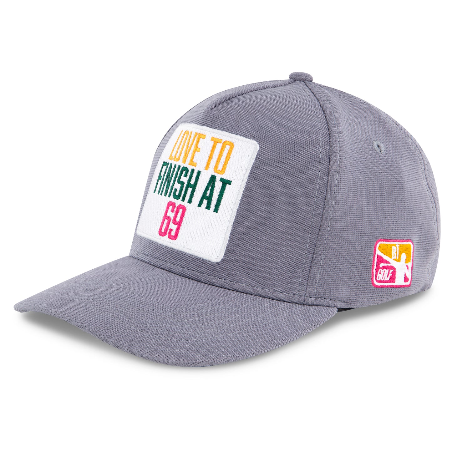 Flex Cap "LOVE TO FINISH AT 69" grau
